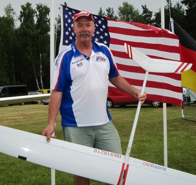 Gordon with his F3B Target at the 2013 World Championships in Dresden Germany.
