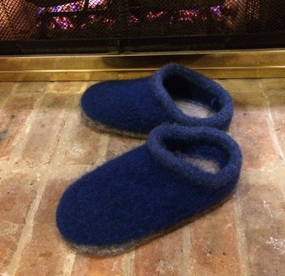 Knitted woolen slippers